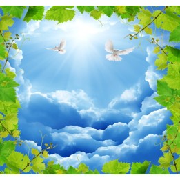 plafond tendu imprimé personnalisé le ciel bleu papier peint intissé plafond