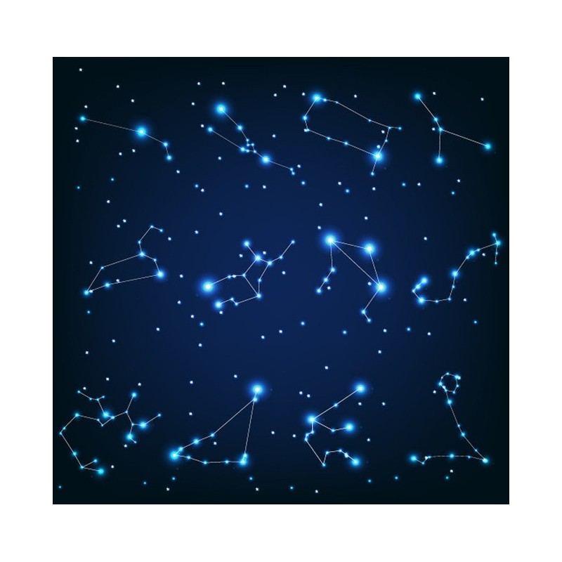 Plafond  tendu romantique - La nuit bleu avec les étoiles