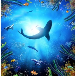 plafond tendu personnalisé paysage fond marin