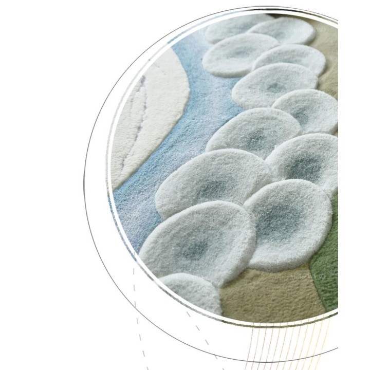 Tapis de créateur velours sculpté en relief, confection sur mesure.