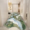 Tapis 3D format long pour couloir dans un appartement moderne, champignons, pelouse et rivière, velours épais en relief.