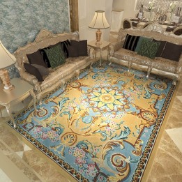 Tapis de luxe en laine de Nouvelle-Zélande fait à la main pour salon et salle de séjour.