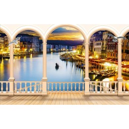 Papier Peint Personnalisé Paysage Trompe l'Œil 3D Venise
