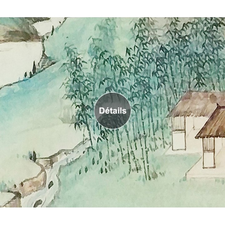 Papier Peint Chinois Salon Séjour Montagne Et Rivière Dans La Sérénité
