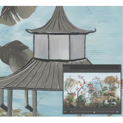 Paysage panoramique - Pavillon chinois dans jardin exotique
