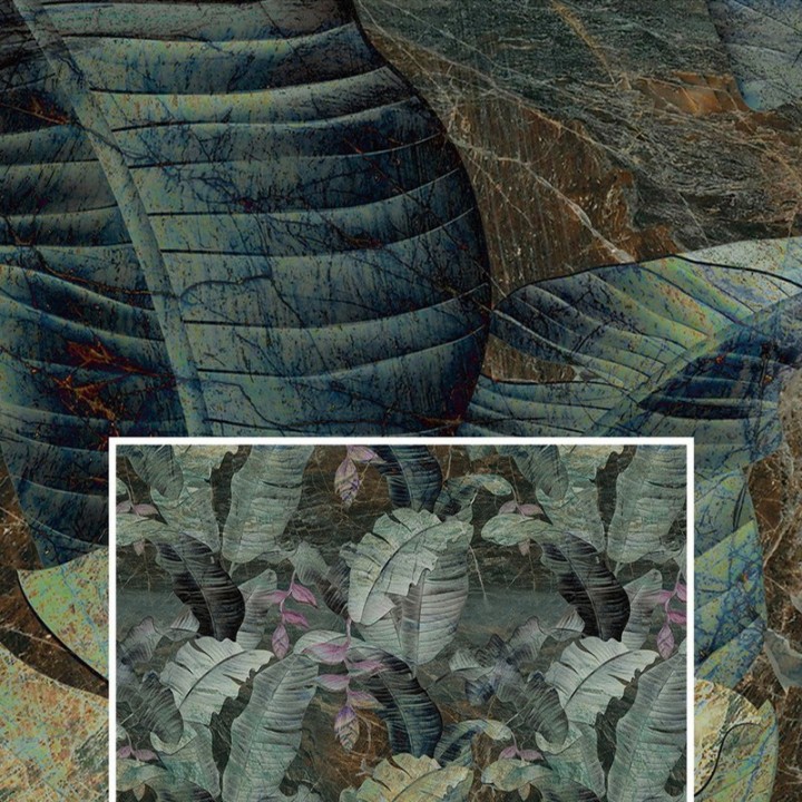 Papier peint intissé pur papier mat, mur végétal ambiance tropicale.