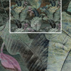 Panneau mural vintage plantes et fleurs de la jungle.