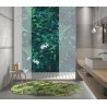 Panneau de douche étanche en PVC décoratif, verdure abondante fougère tropicale.