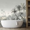 Mur de baignoire étanche sur mesure, panneau PVC photoréaliste, palmier et bananier au bord de la jungle.