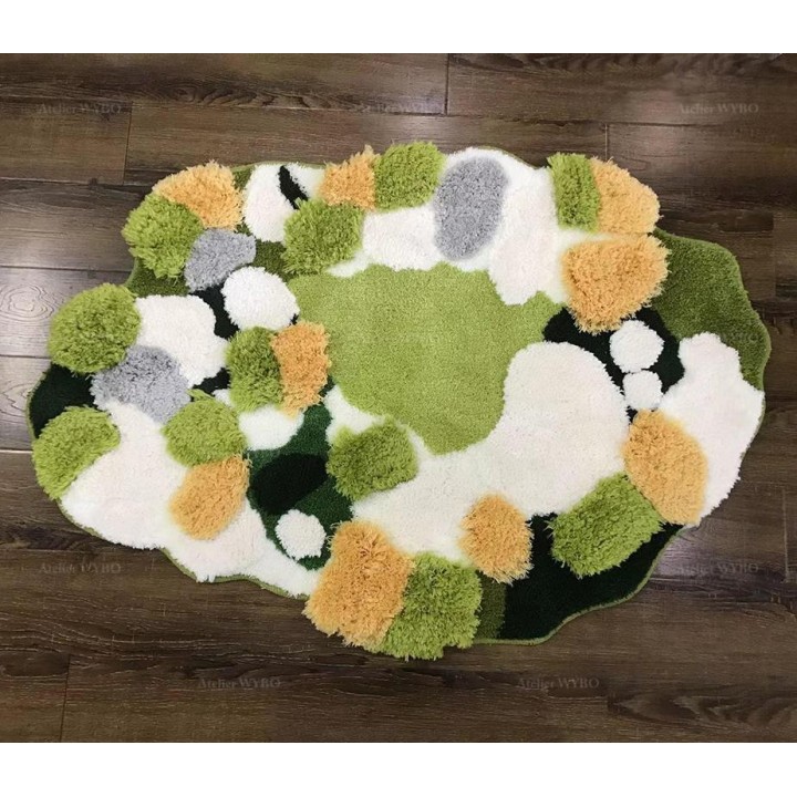 Tapis design contemporain très décoratif, velours doux absorbant en relief.