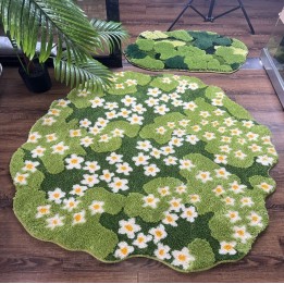 Tapis floral pour salon chambre bureau, lavable à la machine.