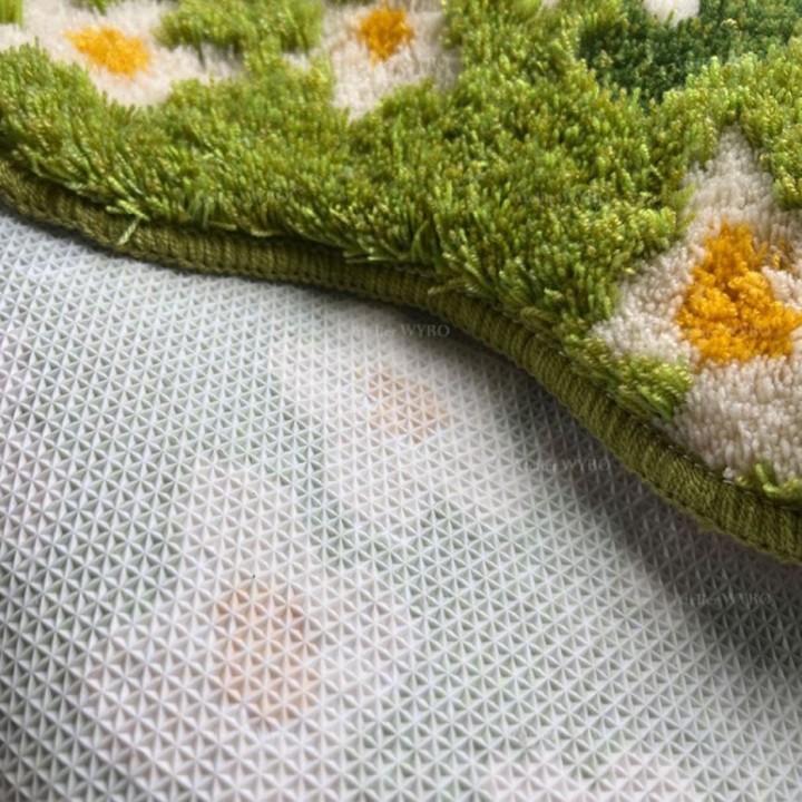 Tapis fleur salle de bain absorbant, étanche et antidérapant, lavable à la machine.