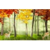 Tapisserie paysage multi-couleur - Les cerfs dans la forêt
