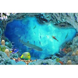 revêtement de sol personnalisé fond marin les requin et les poissons