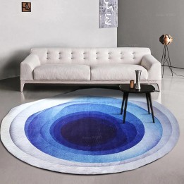 Tapis Original Trompe l'oeil Trou Bleu Forme Irrégulière Design Contemporain