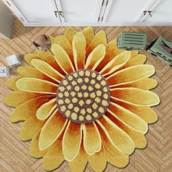 Tapis épais en relief fleur de tournesol dans une salle de jeux pour enfant.