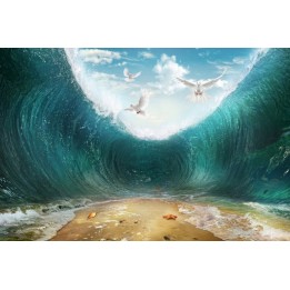 tapisserie paysage océan effet 3D la tempête tropicale