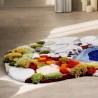 Tapis 3D décoratif velours épais forme libre - Mousse et lichen coloré sous la neige