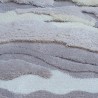 Tapis 3D velours épais en relief descente de lit ton gris - Collines et plaine en hiver