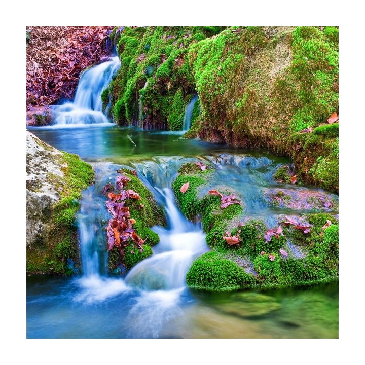 revêtement de sol vinyle pvc personnalisé paysage avec chute d'eau