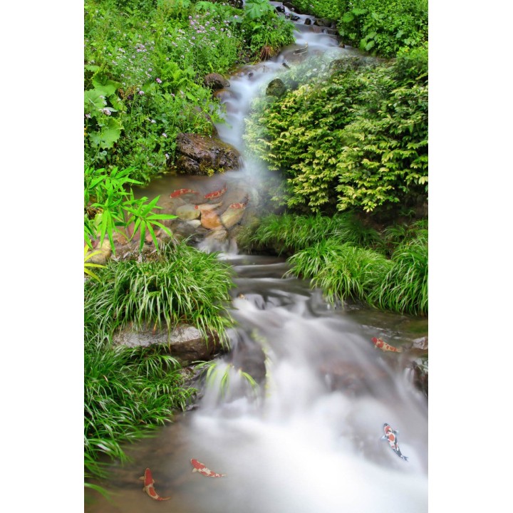 revêtement de sol vinyle pvc personnalisé petite cascade dans la forêt