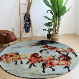 Achater Tapis Epais Rond Cheval Séjour Salon Chambre Salle à Manger