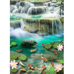 revêtement de sol vinyle pvc paysage personnalisé les cascades dans la forêt tropicale