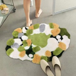 Tapis salle de bain absorbant étanche, velours doux en relief.