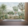 Panneau mural géant PVC personnalisé forêt amazonienne et perroquet