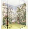 Panneau de douche hydrofuge, fresque ancienne mur de baigoire, jardin et oiseau exotique