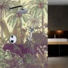 Crédence XXL jungle fresque murale étanche salle de bain panthère noire