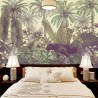 tête de lit XXL jungle fresque murale panoramique panthère noire