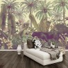 tête de lit XXL jungle fresque murale panoramique panthère noire