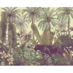 tête de lit XXL jungle fresque murale panoramique panthère noire
