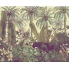 tête de lit XXL jungle fresque murale panoramique panthère noire