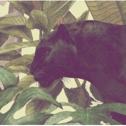 tête de lit XXL jungle fresque murale panoramique panthère noire