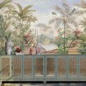 Tableau mural XXL fresque ancienne, jardin tropical, oiseau exotique et perroquet