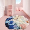 Tapis 3d couleur douce très décoratif velours épais en relief.
