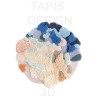 Tapis de créateur contemporain forme ronde couleur originale.