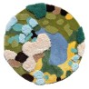 Tapis rond épais en relief lavable machine - Lac bleu entouré de végétation