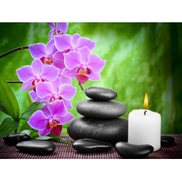 décor zen relaxe ambiance SPA papier peint personnalisé tapisserie numérique sur mesure les orchidées roses