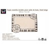 Tapis lavable salle de bain, fleurs de camélia sur fond beige