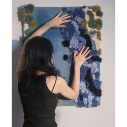 Tapis bleur salle de bain paysage fond marin