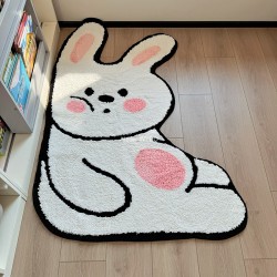 Tapis décoratif lapin surpris trop mignon.