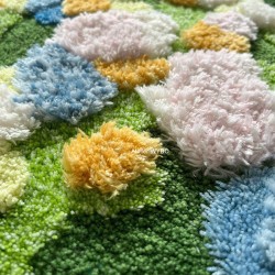 Tapis coloré doux velours épais en relief.