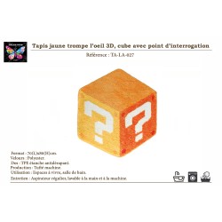 Tapis design cube 3D, il crée un effet de profondeur au sol et stimule la curiosité de vos visiteurs.