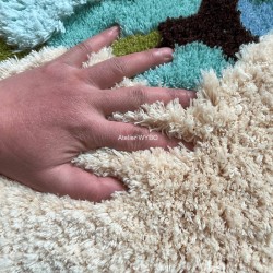 Tapis doux confortable couleurs océaniques texture sculptée, rendu unique et esthétique.