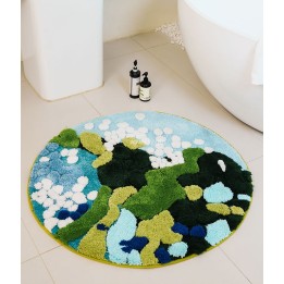 Tapis 3D | Vert Bleu en Relief Antidérapant Absorbant Lavable Machine
