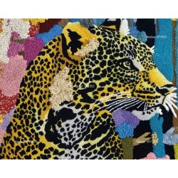 Décoration murale audacieuse et élégante, tapis artistique haut de gamme panthère royale.