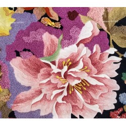 Œuvre murale artistique, ambiance jungle chic et florale.